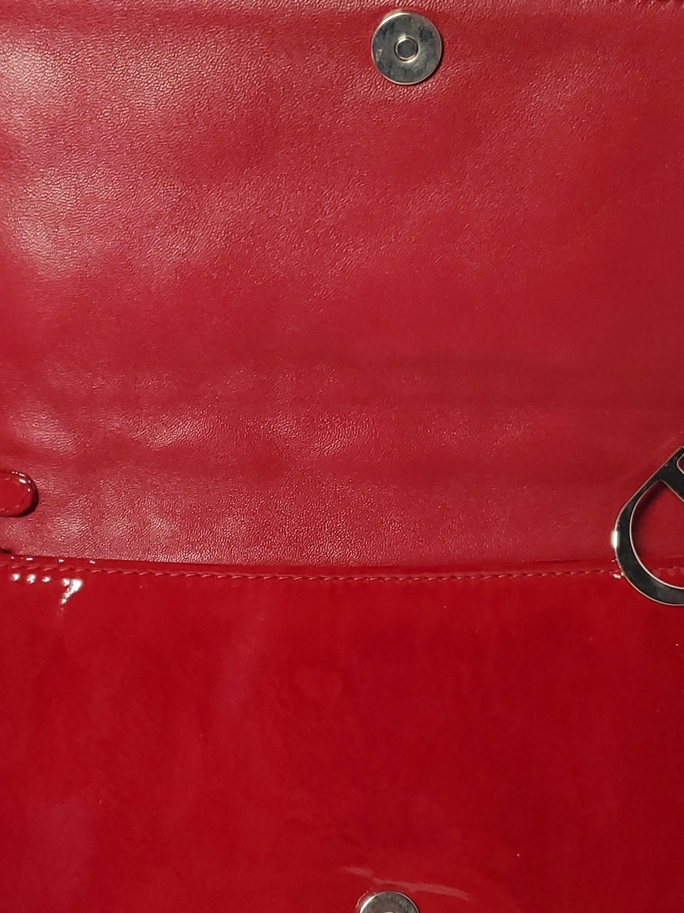 Authentic Christian Dior Red Quilted Patent Cannage Chain-Strap Shoulder Bag - Picture 8 of 16